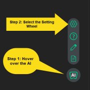 Hover over the Denti.AI icon, then select the settings wheel