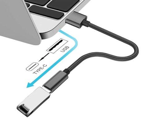 Example: adapter plugged into a laptop