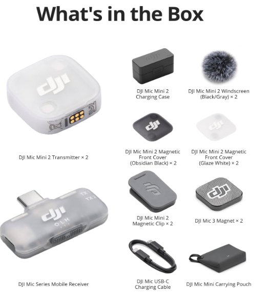 DJI microphone box contents